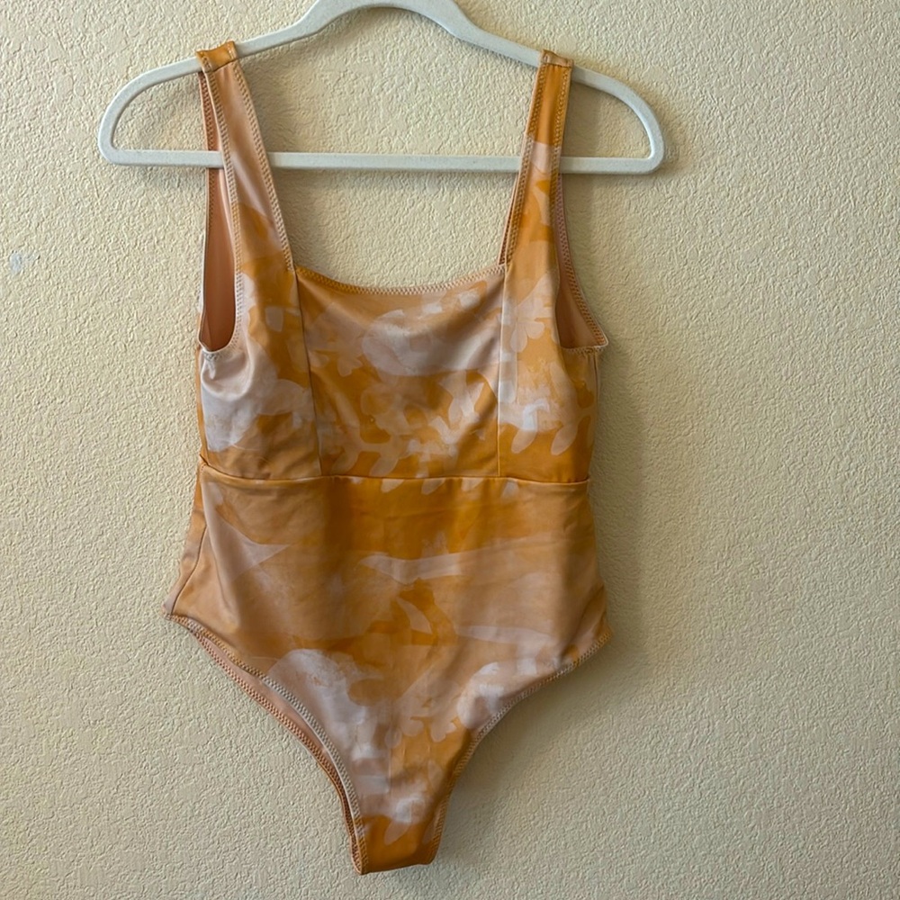 Indigo Luna Swimsuit L, worn once! Unique yellow design, ethical Bali brand